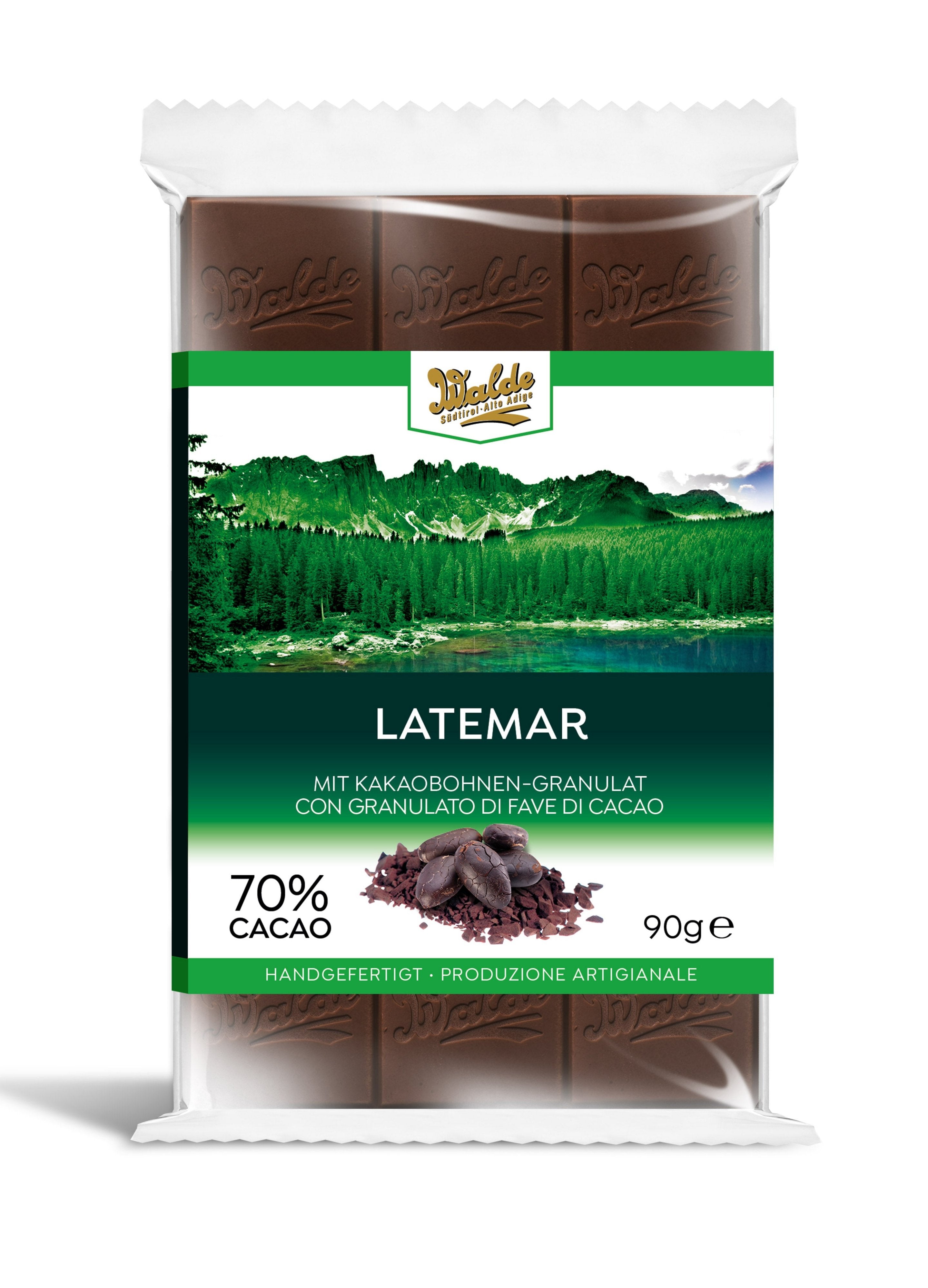 LATEMAR - Cioccolato fondente con granulato di fave di cacao
