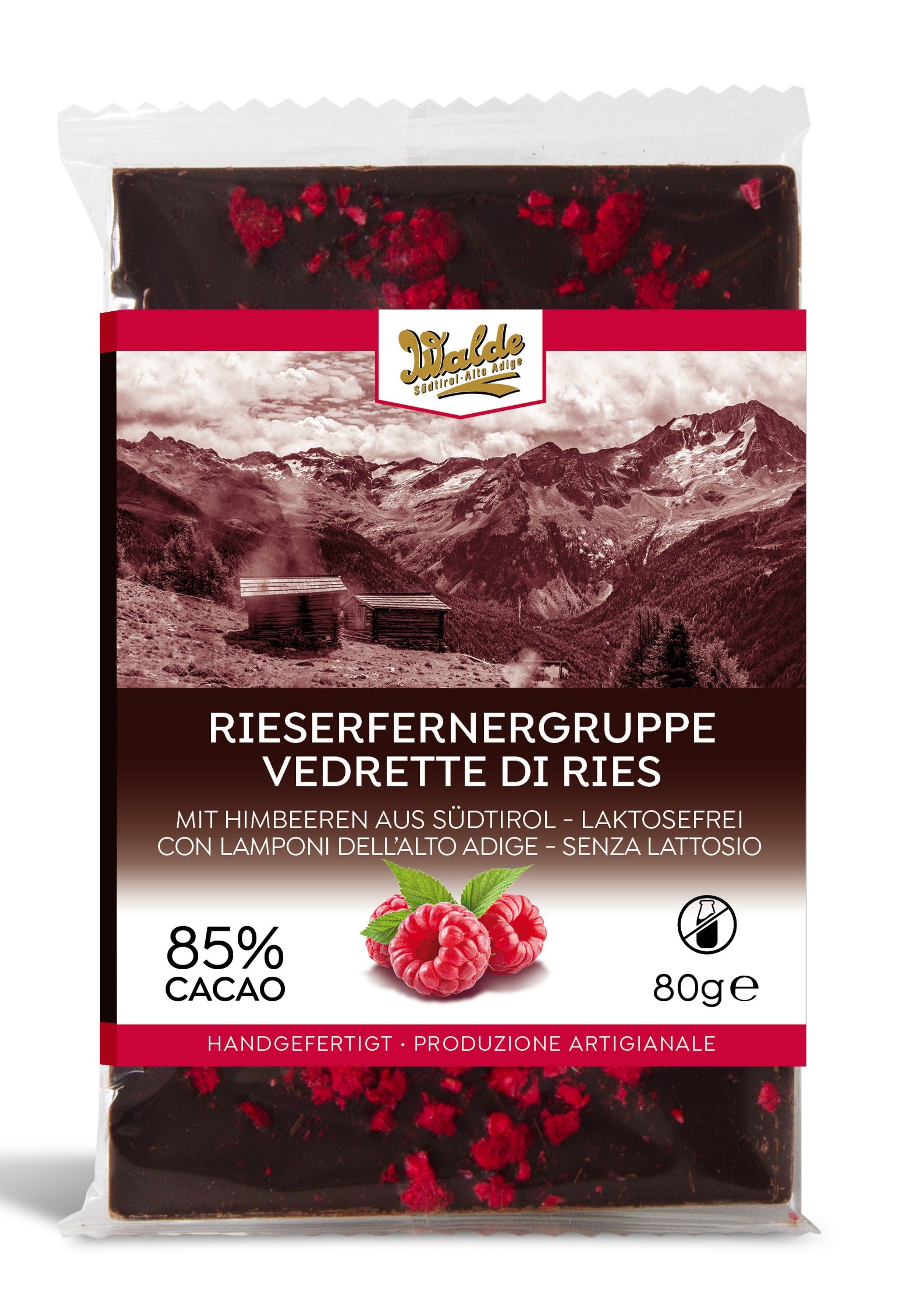 VEDRETTE DI RIES - tavoletta fondente (85%) con lamponi