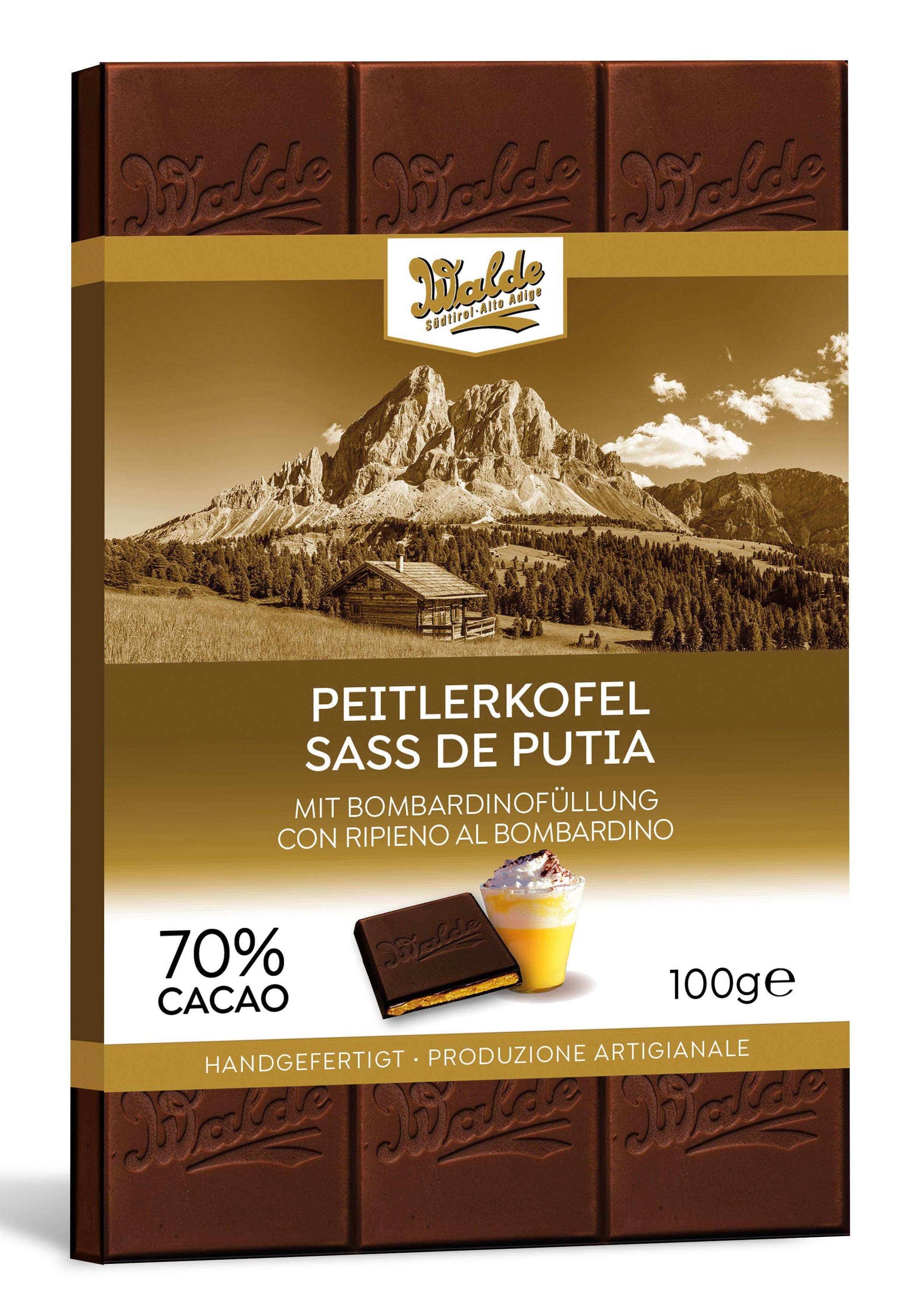 SASS DE PUTIA - tavoletta fondente con ripieno al bombardino