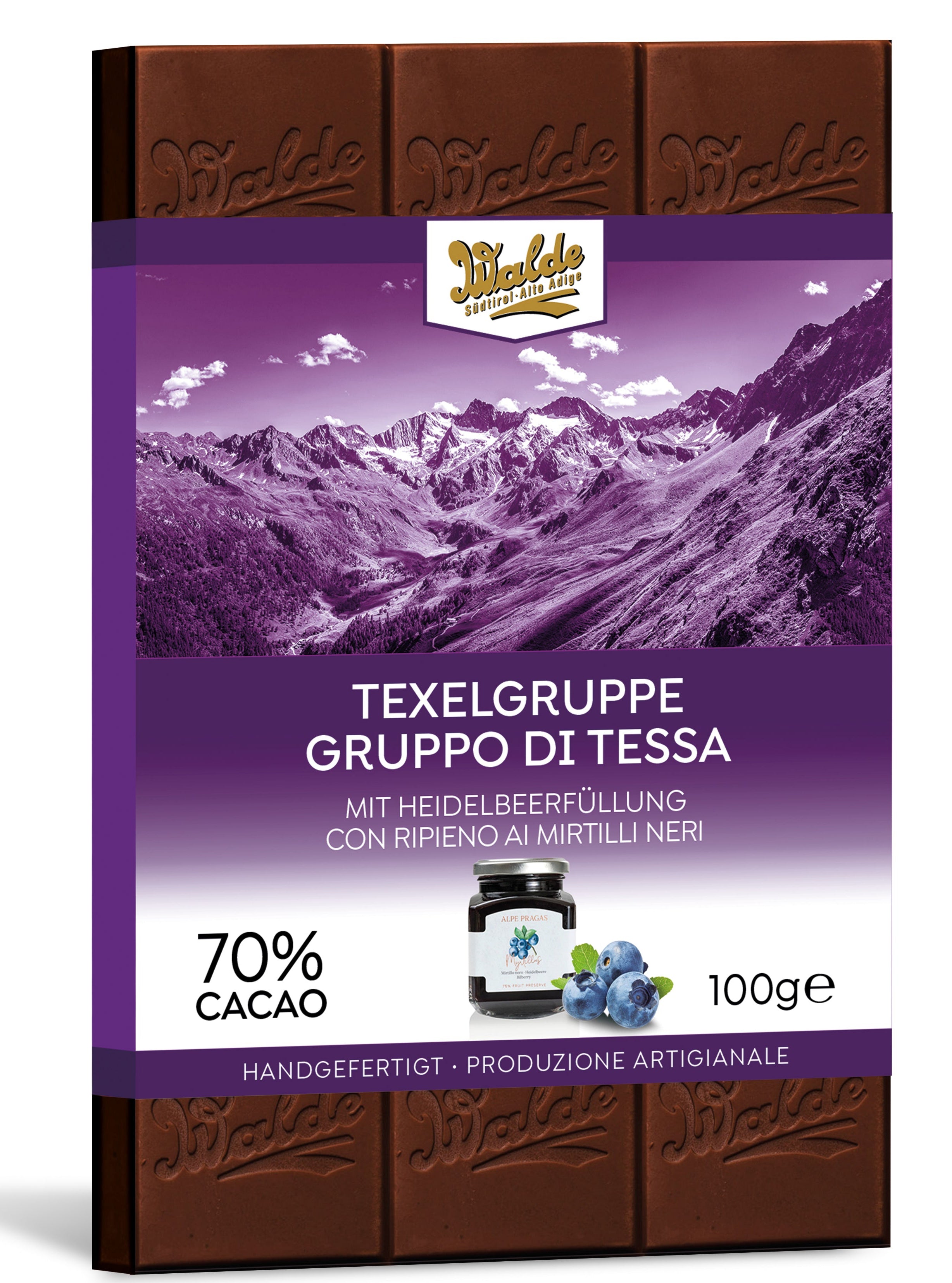 GRUPPO DI TESSA - cioccolato fondente con ripieno ai mirtilli neri