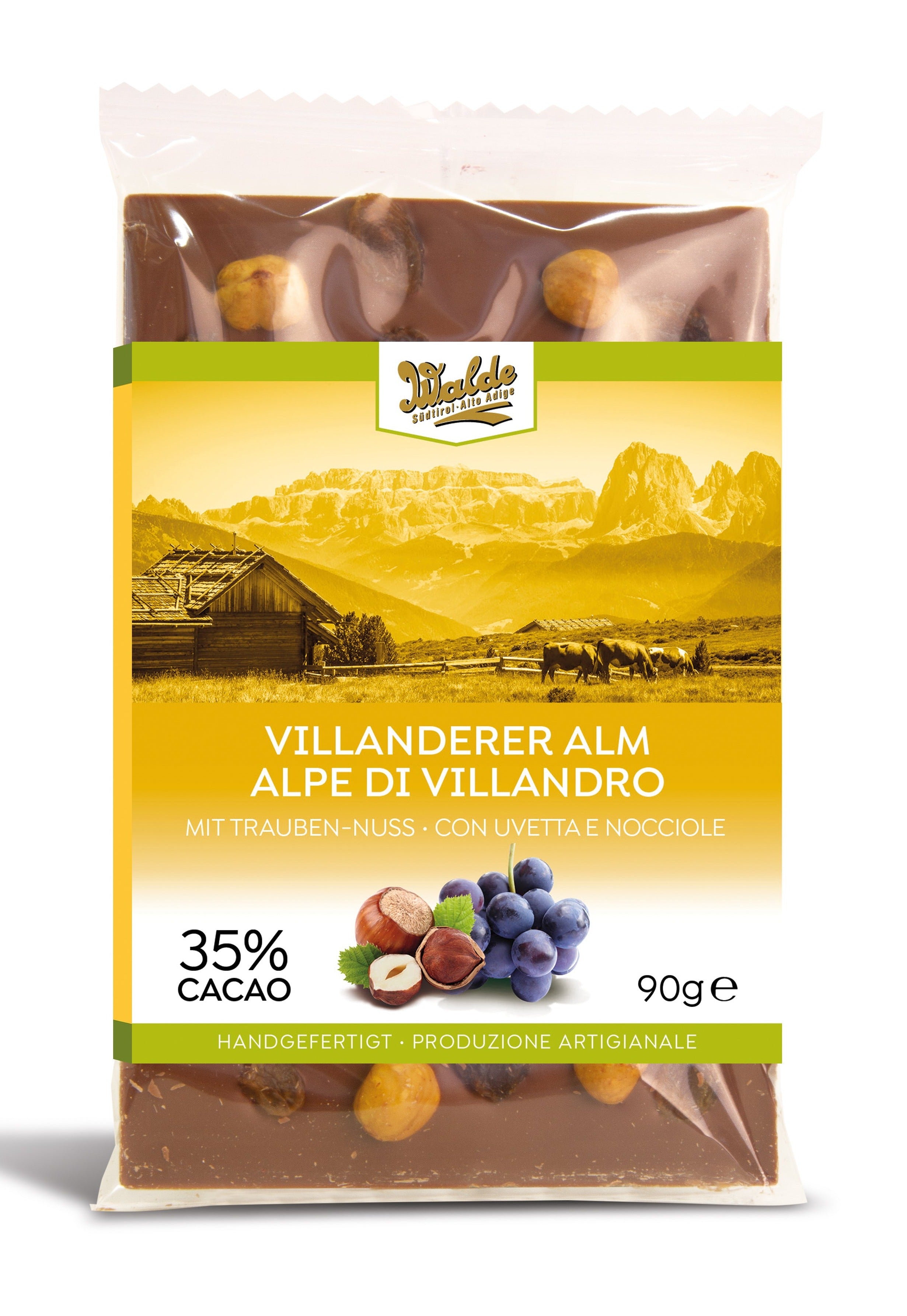 ALPE DI VILLANDRO - tavoletta al latte con uvetta e nocciole