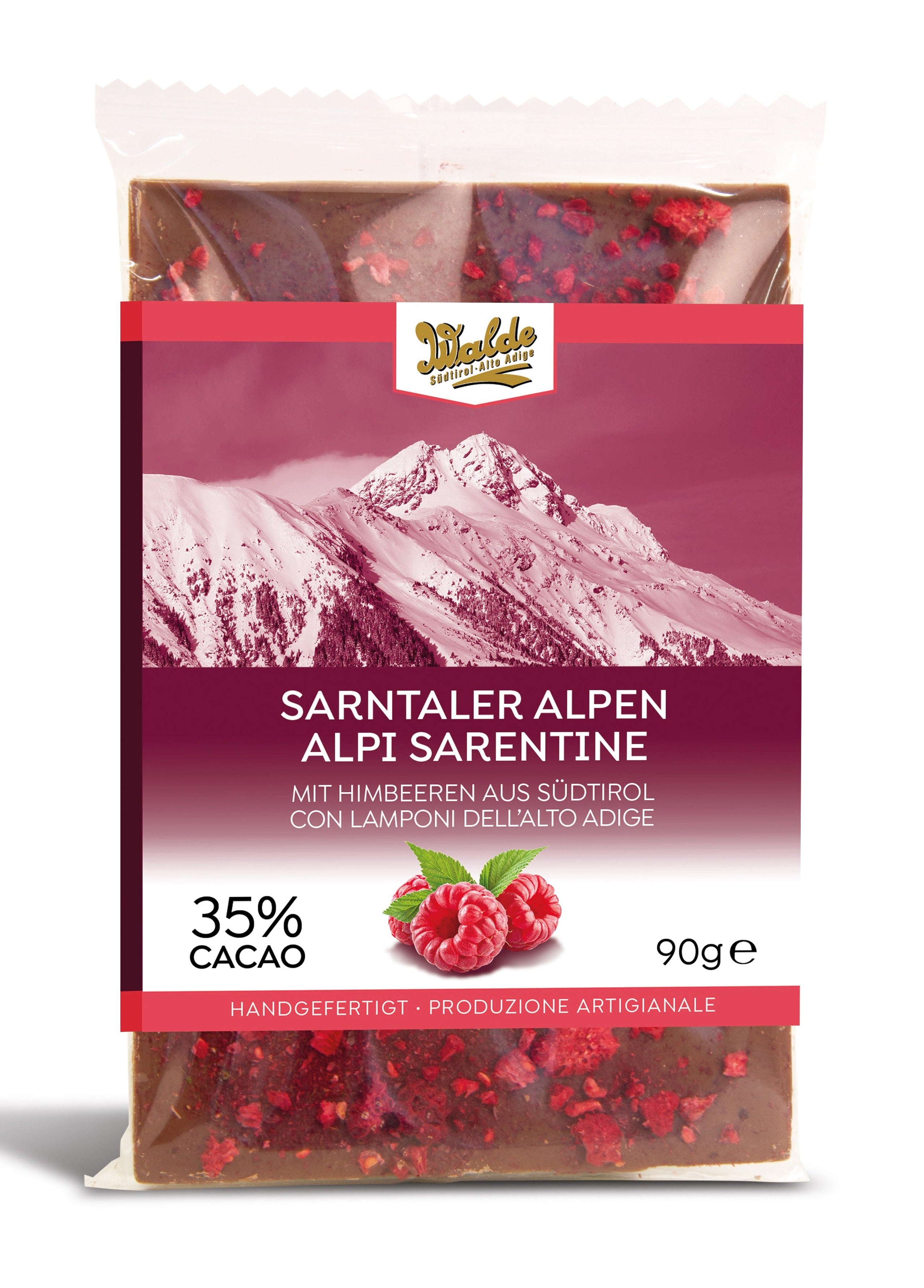 SARNTALER ALPEN - Milchschokolade mit Himbeeren