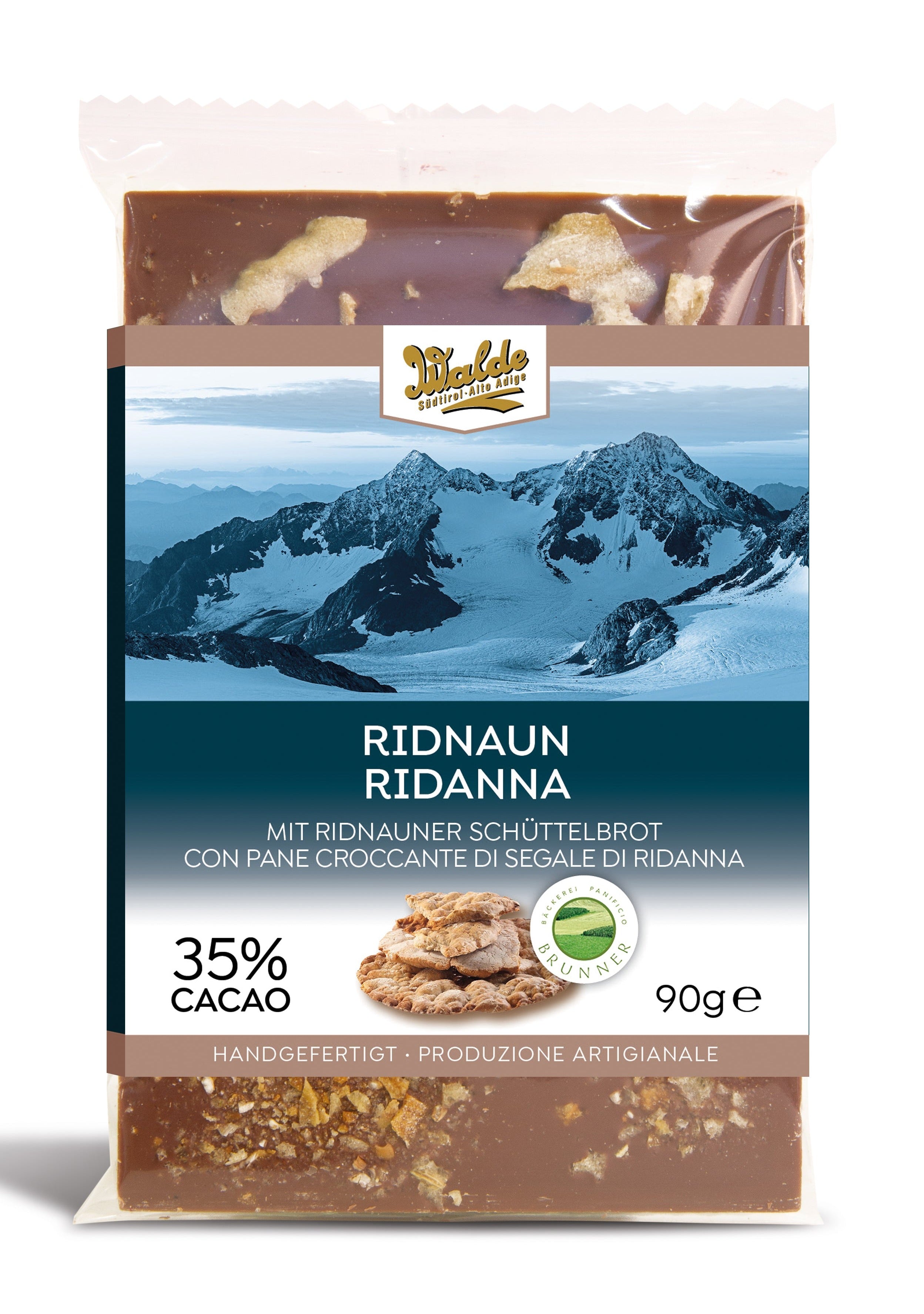 RIDANNA - tavoletta al latte con pane croccante di segale di Ridanna