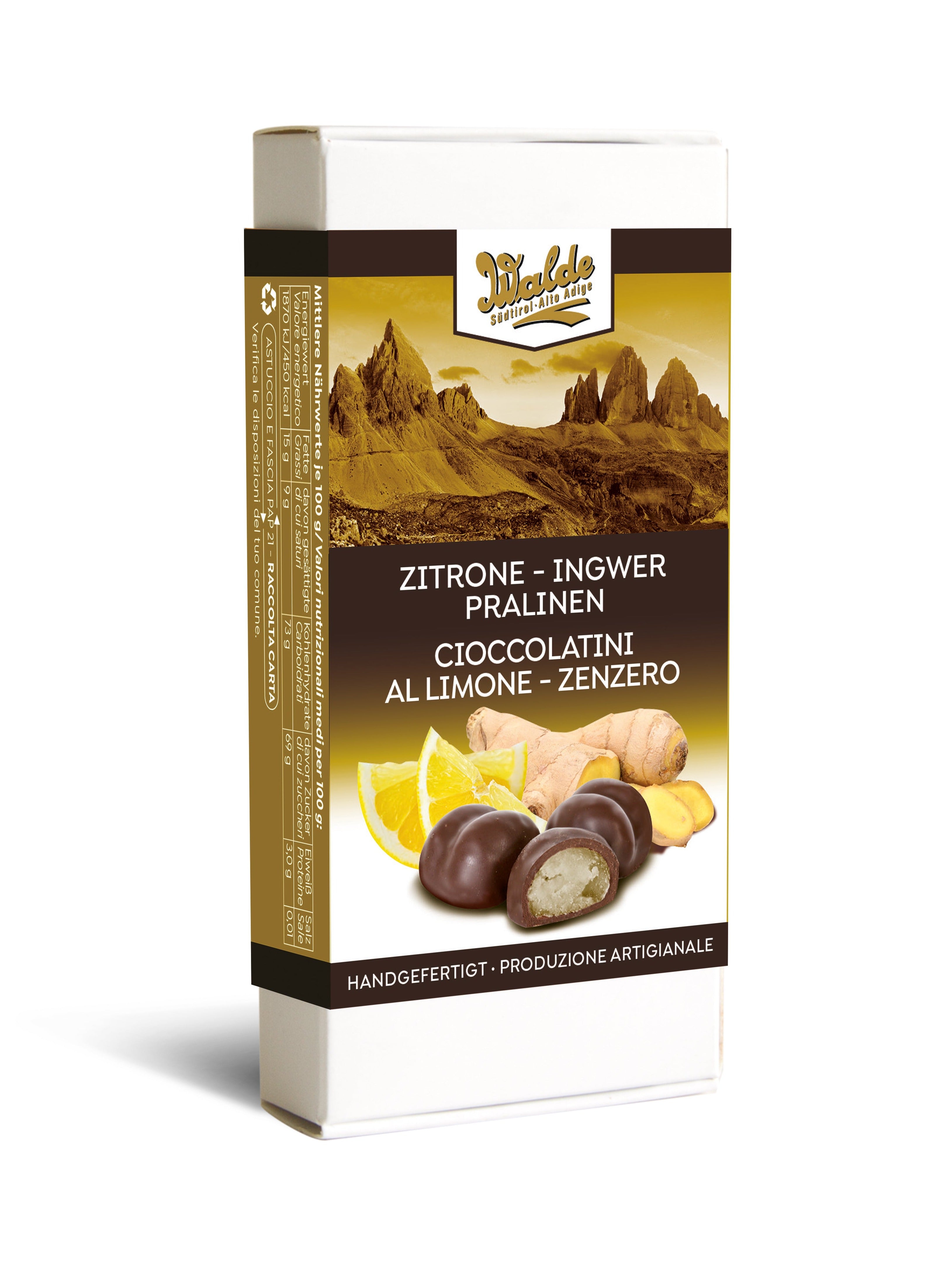 Cioccolatini allo zenzero e limone