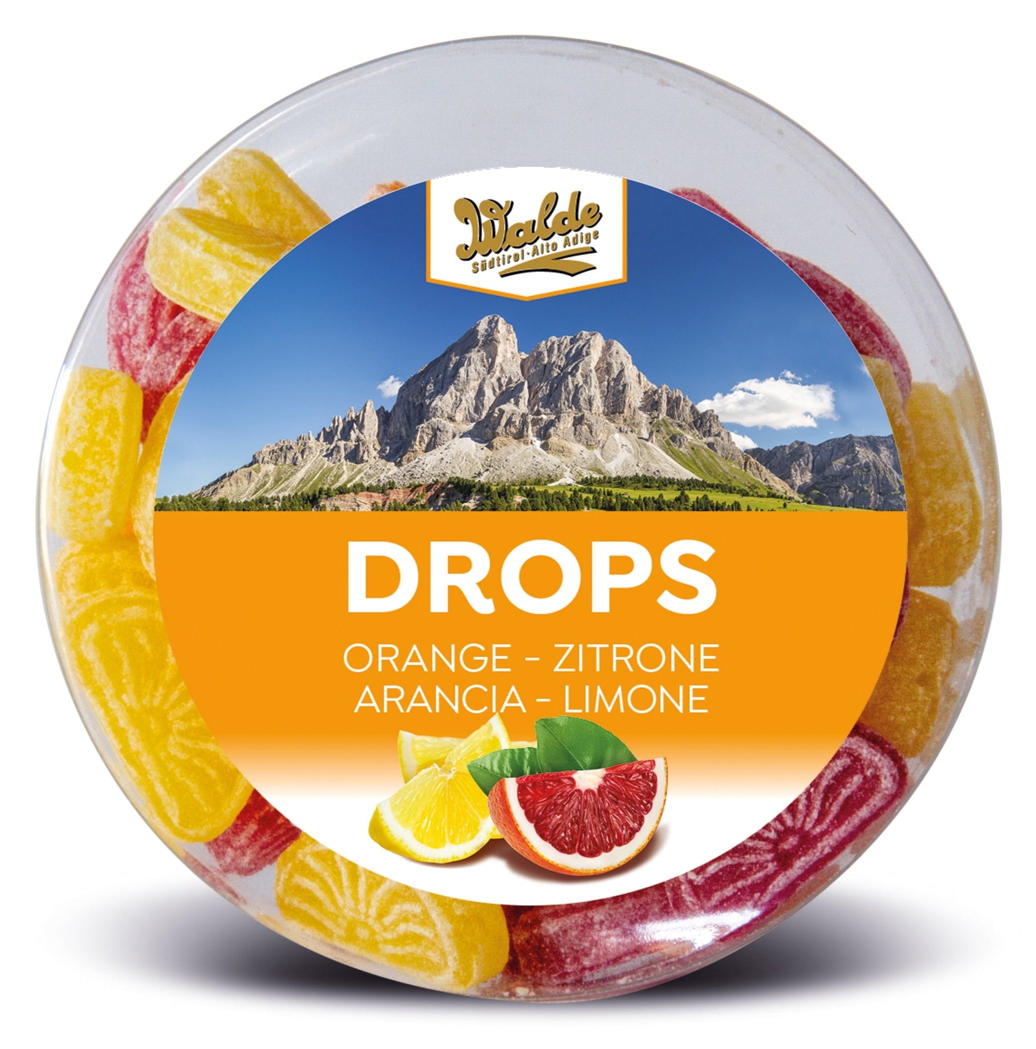 Drops Bonbons Orangen- und Zitronenspalten