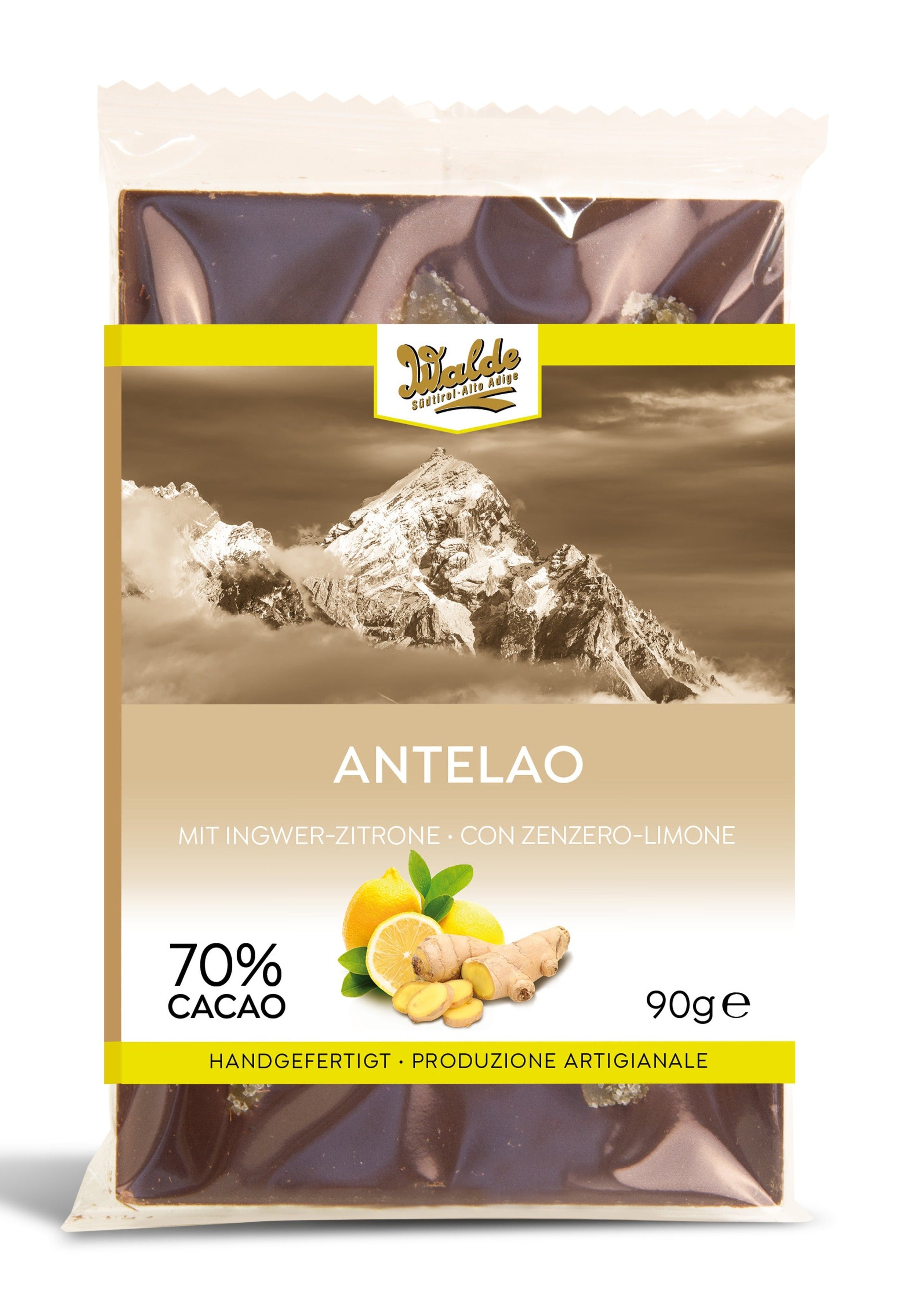 ANTELAO - Zartherbe Schokolade mit Ingwer-Zitrone