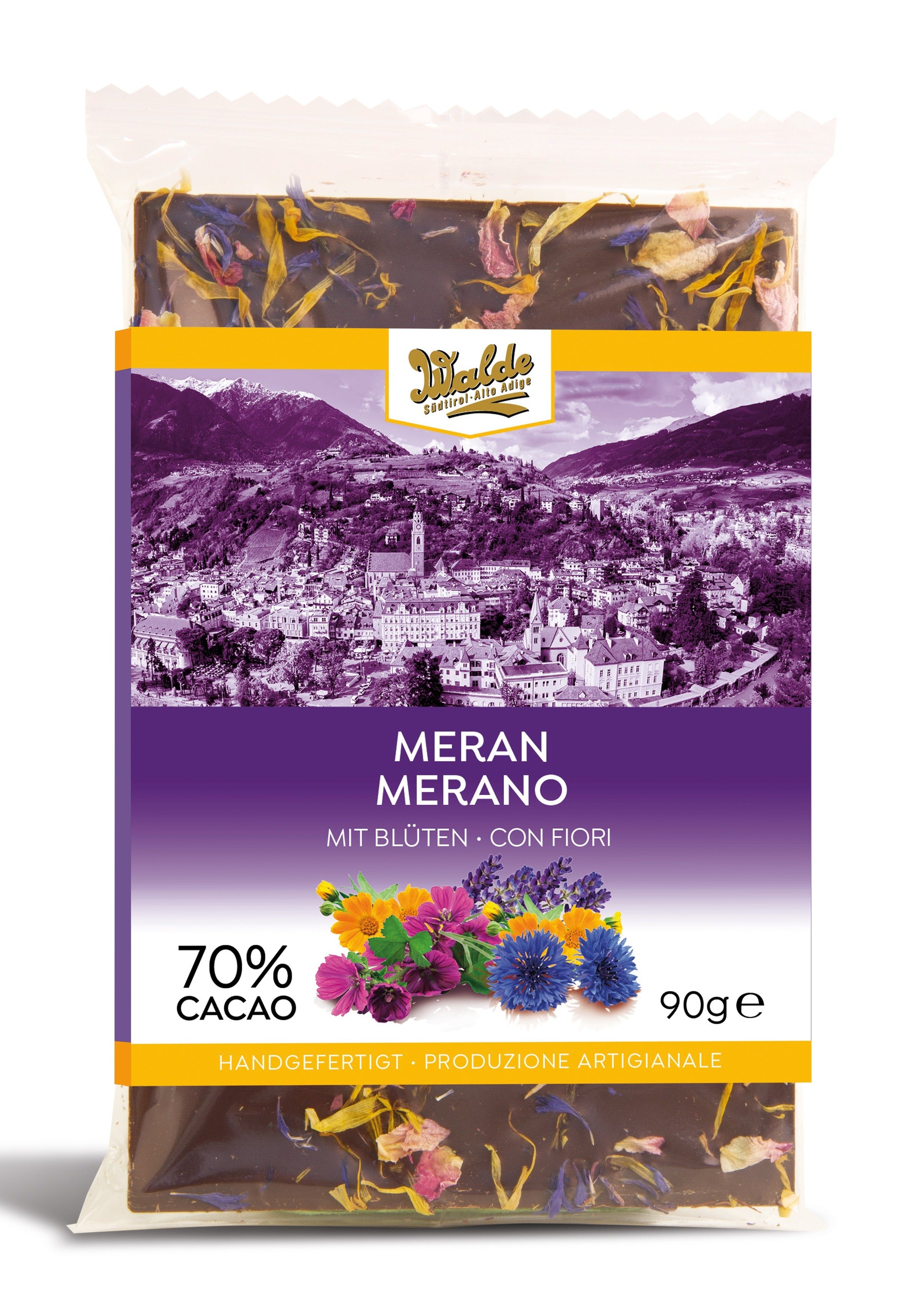 Meran - Zartherbe Schokolade (70%) mit Kräuterblüten