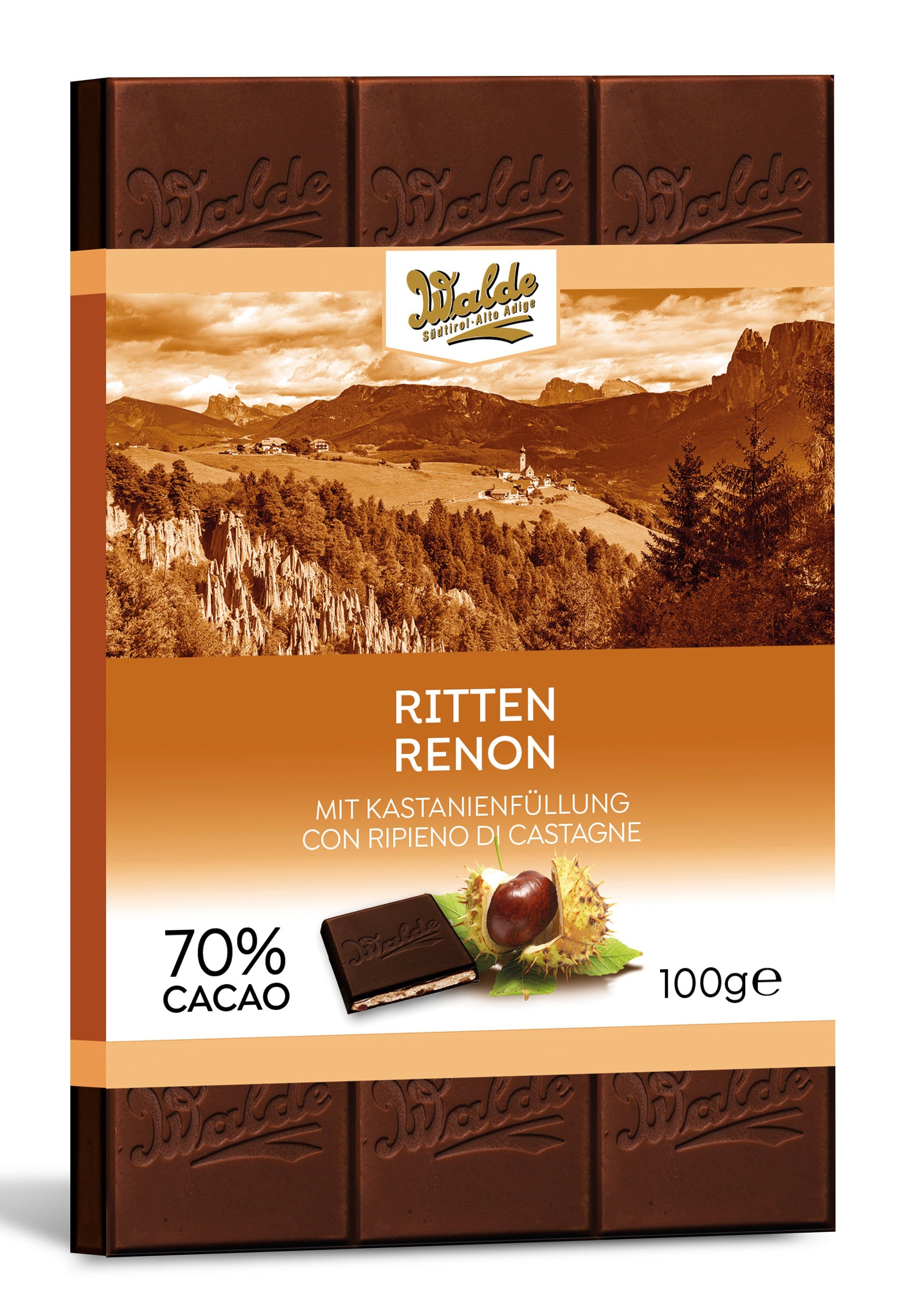RITTEN - Zartherbe Schokolade mit Kastanienfüllung