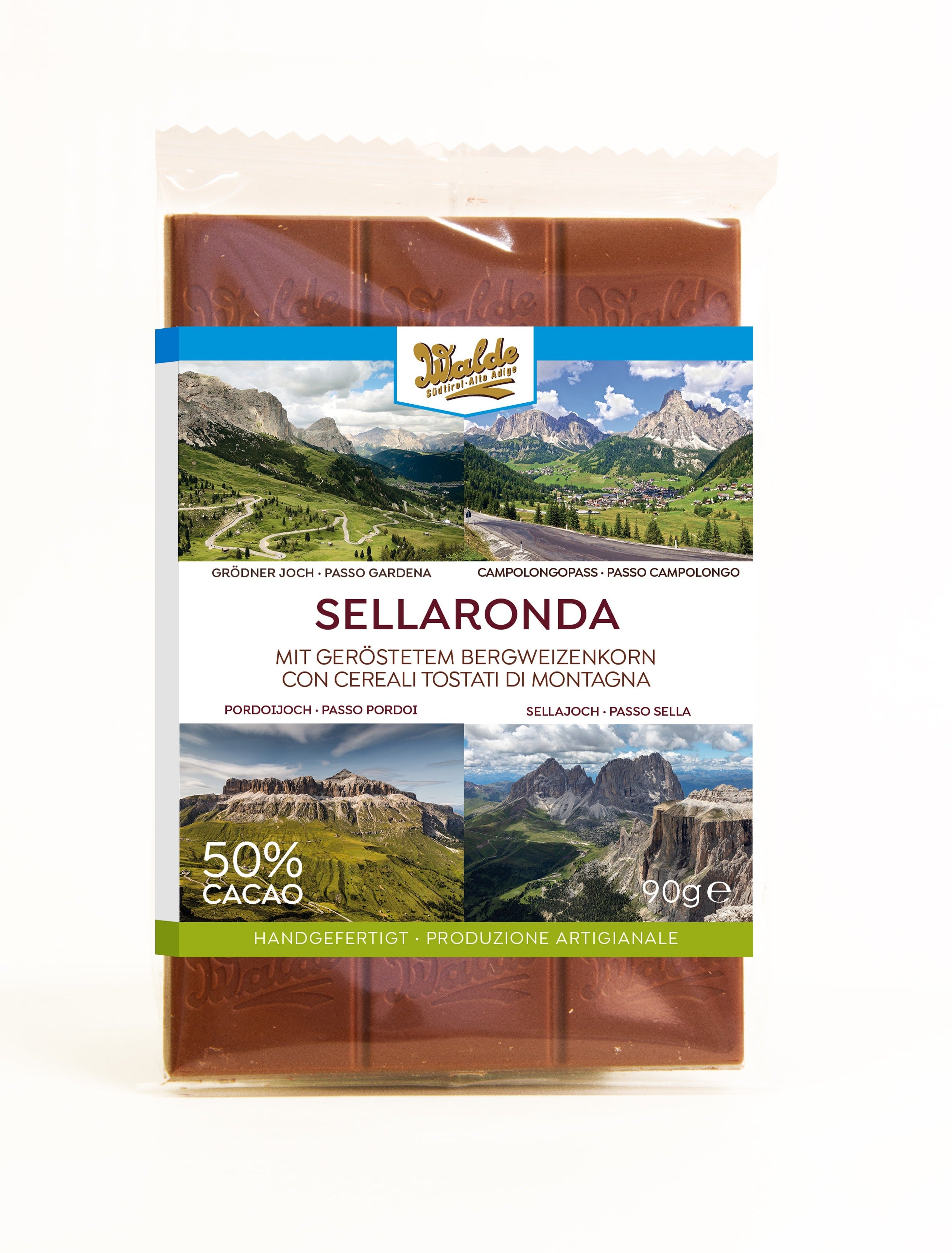 Sellaronda - Milchschokolade (50%) mit geröstetem Bergweizenkorn aus 1.000 m Meereshöhe
