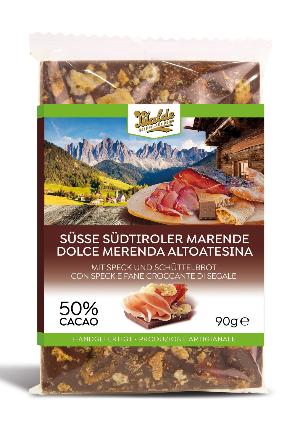 DOLCE MERENDA ALTOATESINA - tavoletta al latte (50%) con speck e pane